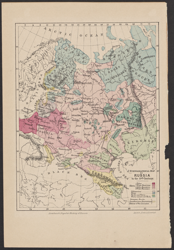 Rambaud, A. N.  Ethnographical map of Russia in 19 th century. 1898