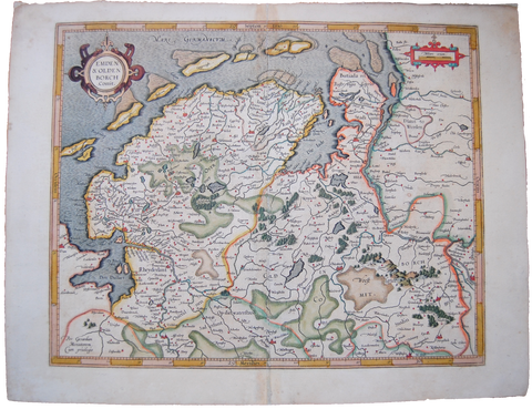 Germany Saxony Antique Original Mercator Map Emden & Olden Deutschland Landkarte