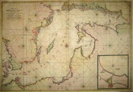 Carte de la Mer Baltique contenant les bancs, isles et costes