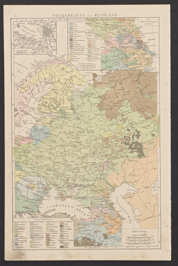 Völkerkarte von Russland. Andree's Handatlas. 1881