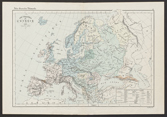 Carte ethnographique de Europe. Atlas Grosselin-Delamarche. 1894