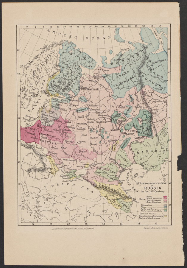 Rambaud, A. N.  Ethnographical map of Russia in 19 th century. 1898