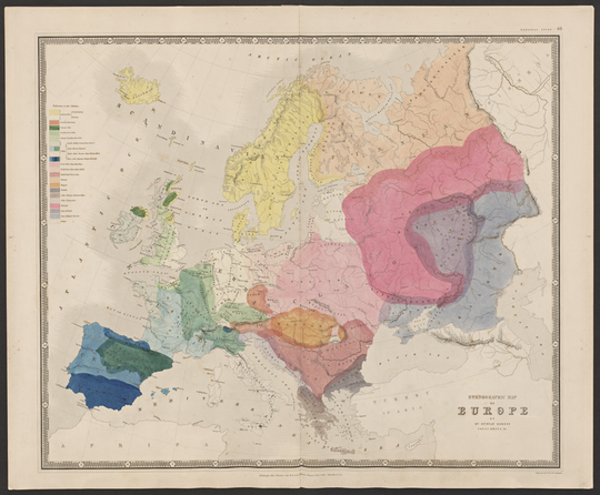 Kombst, G..Ethnographic Map of Europe. Edinburgh. 1846