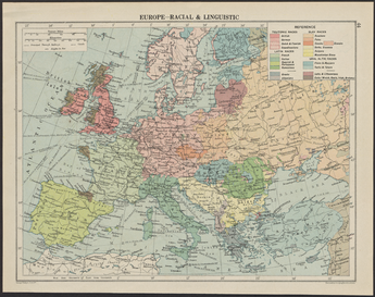 George Philip & Son. Europe racial and linguistic/ Europe 1919