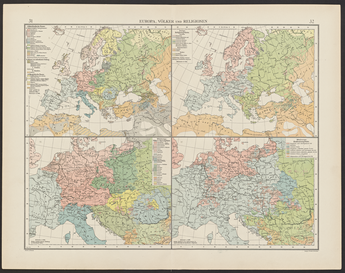 Andree, R., Scobel, A. Europe. Volkerverteilung und  Religionsgebiete. 1905