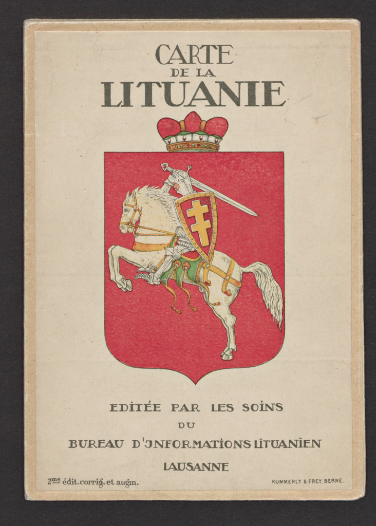 Daumantas, V. Bureau d'information de Lituanie. CARTE DE LA LITUANIE. Bern 1918-1919