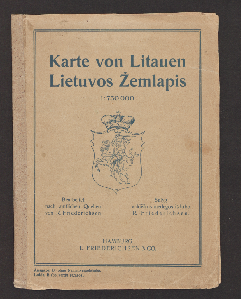 Friederichsen, R. Lietuvos žemlapis. Hamburg. 1921