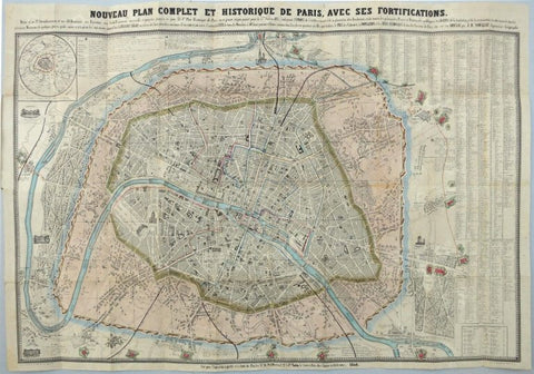 Paris ville city plan