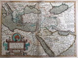 Turkey Osman empire Antique Original Mercator Map Balkans Russia Arabia Sea