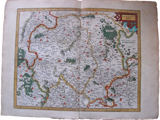 Germany Antique Original Mercator Map Palatinatus Rheni Deutschland Landkarte