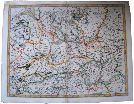 Germany Antique Original Mercator Map Westfalia Deutschland Landkarte