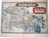 Belgium Antique Original Mercator Map Landkarte Leodiensis Dioecesis
