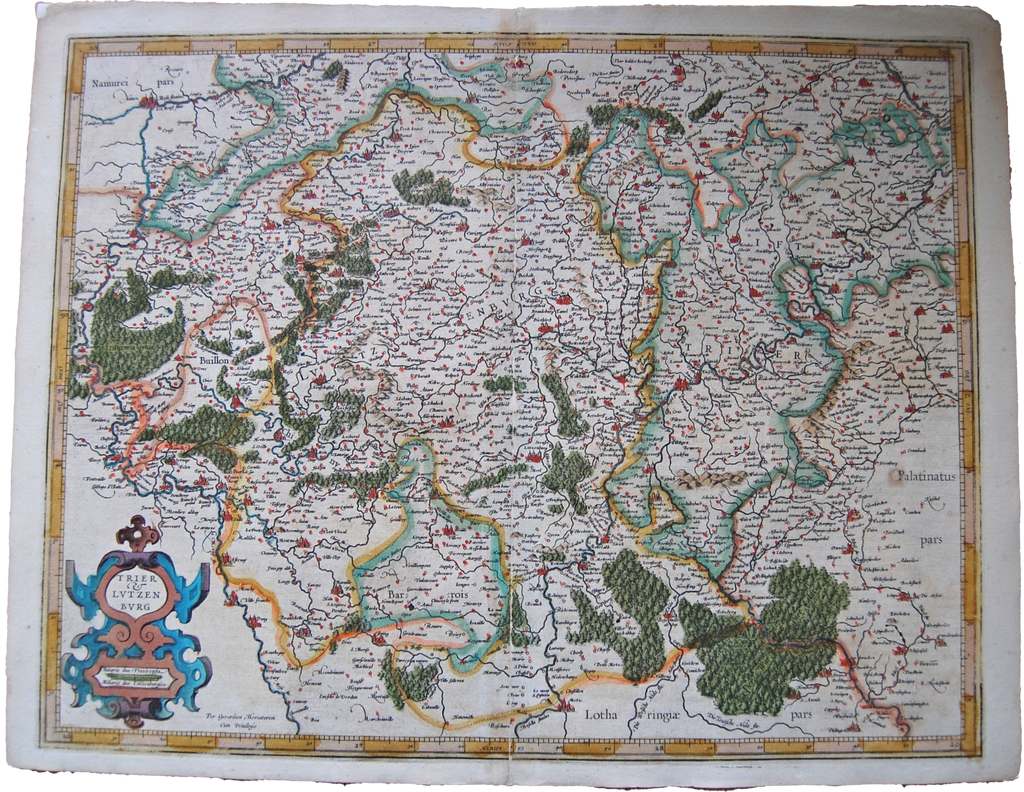 Luxembourg Antique Original Mercator Map Deutschland Landkarte