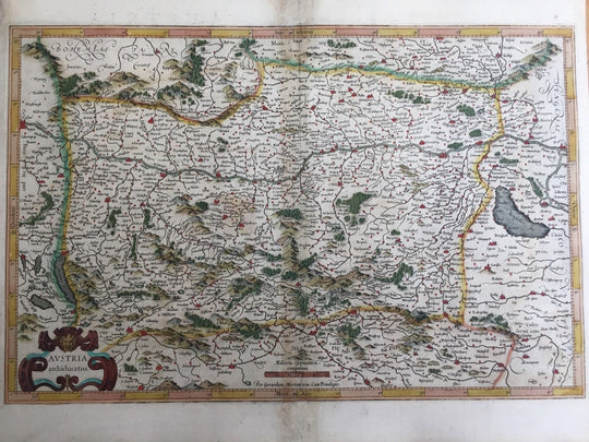 Austria archiducatus Original Mercator Map Osterreich Czech Bohemia Hungary