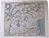 Italy Antique Original Mercator Map Italia Lombardy Tyrol Tirol Lombardia